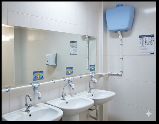  okul için depolu sivi sabunluk