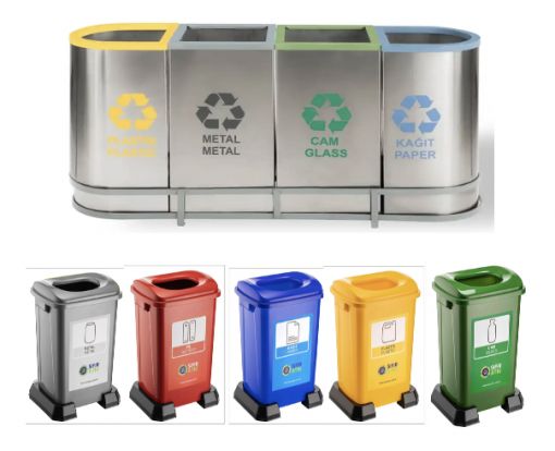  metal ve plastik geri donusum kovası