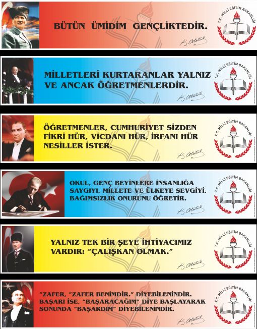  okul kolon yazilari,okul duvarlari icin güzel sozler,okul koridor yazilari,atatrurk kolon sözleri